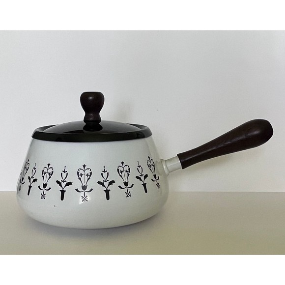 Vintage black and white fondue pot - Picture 3 of 9